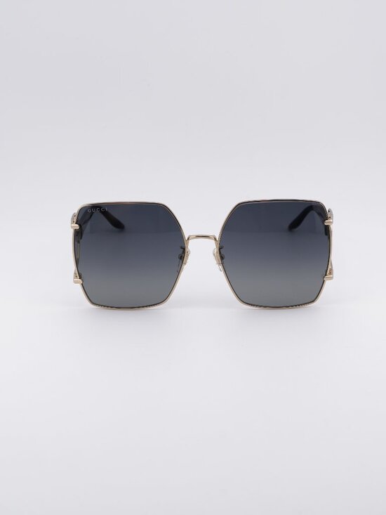 Gucci GG1564SA 001 Sunglasses Endura Gold Square Frame, Grey Gradient Lenses main image 9